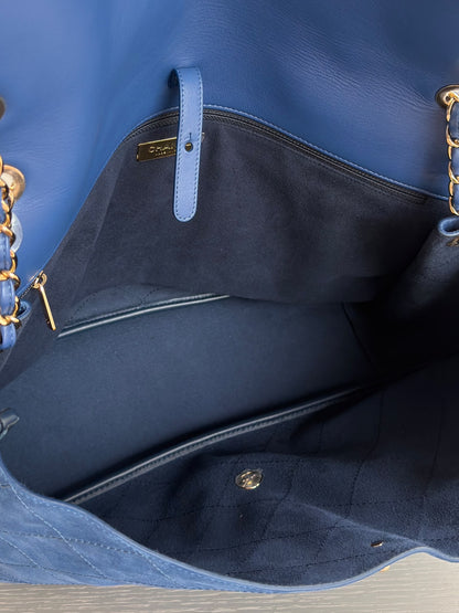 Chanel x Pharrell Williams Blue Suede XXL Classic Flap Bag