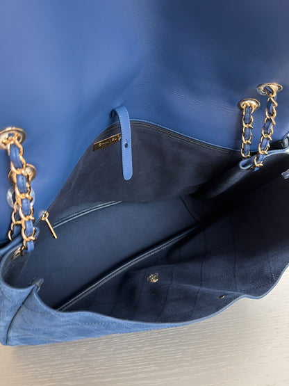 Chanel x Pharrell Williams Blue Suede XXL Classic Flap Bag