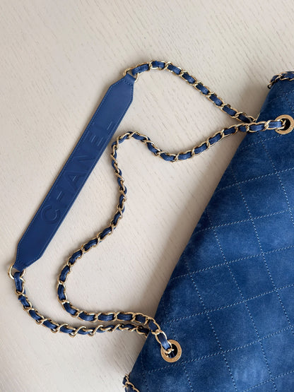 Chanel x Pharrell Williams Blue Suede XXL Classic Flap Bag