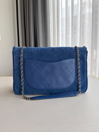 Chanel x Pharrell Williams Blue Suede XXL Classic Flap Bag