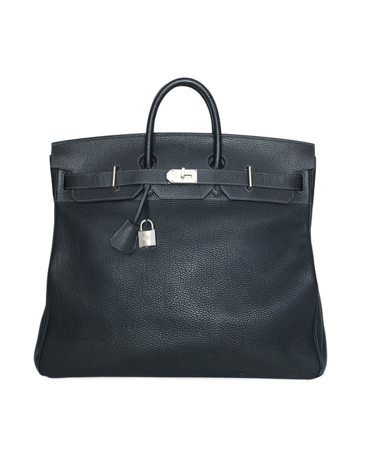 Hermès HAC Haut à Courroies 50 Black and Blue Verso Togo 2008
