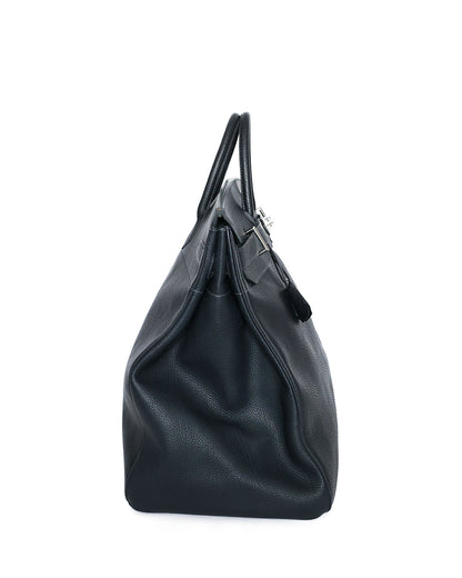 Hermès HAC Haut à Courroies 50 Black and Blue Verso Togo 2008