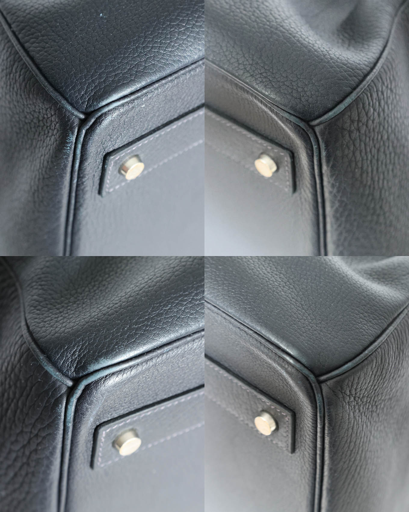 Hermès HAC Haut à Courroies 50 Black and Blue Verso Togo 2008