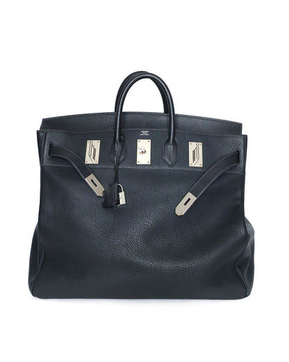 Hermès HAC Haut à Courroies 50 Black and Blue Verso Togo 2008