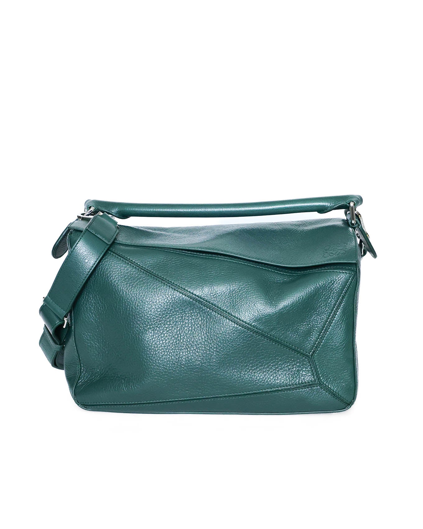 Loewe XL Puzzle Bag Emerald Green Deerskin 2025