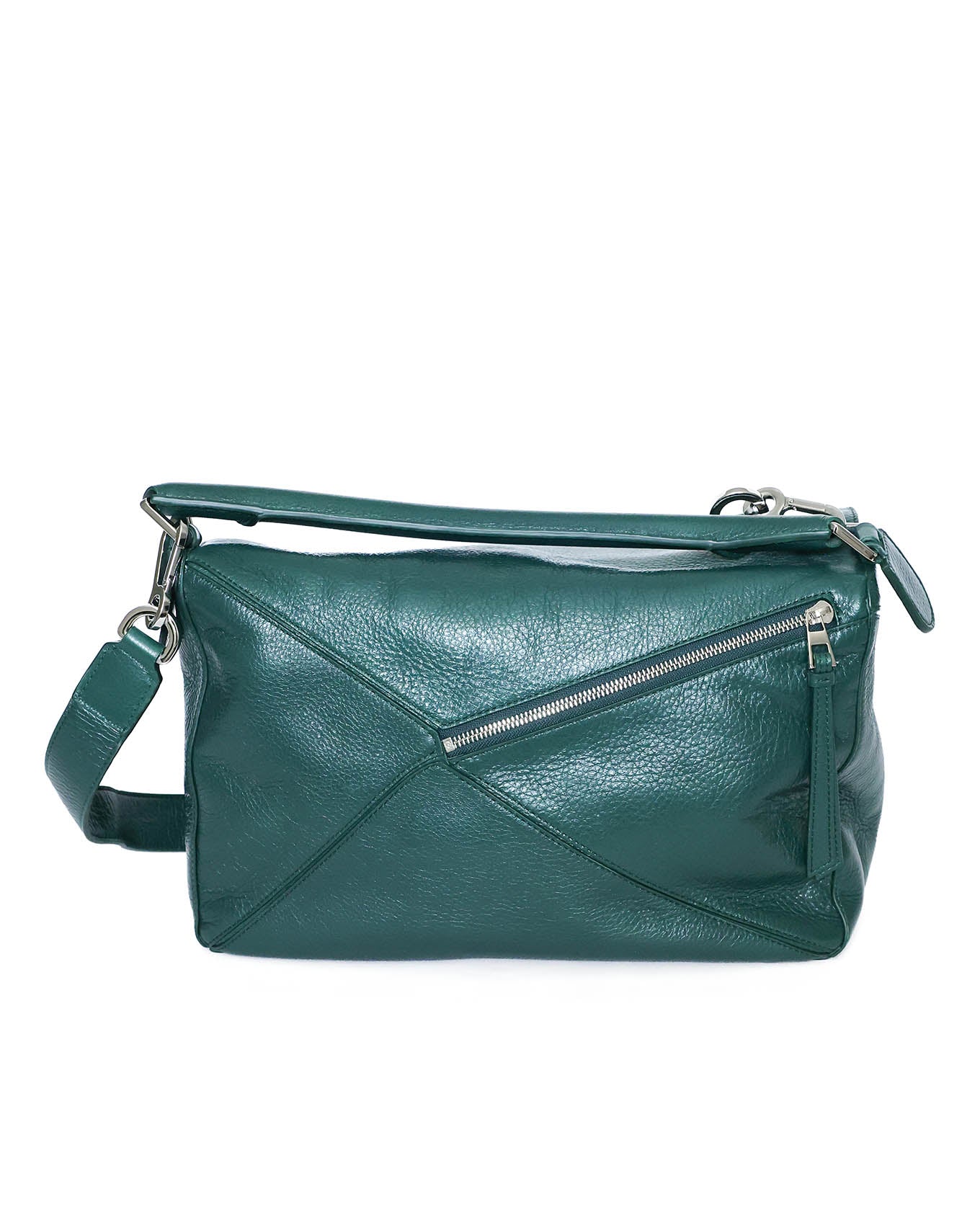 Loewe XL Puzzle Bag Emerald Green Deerskin 2025
