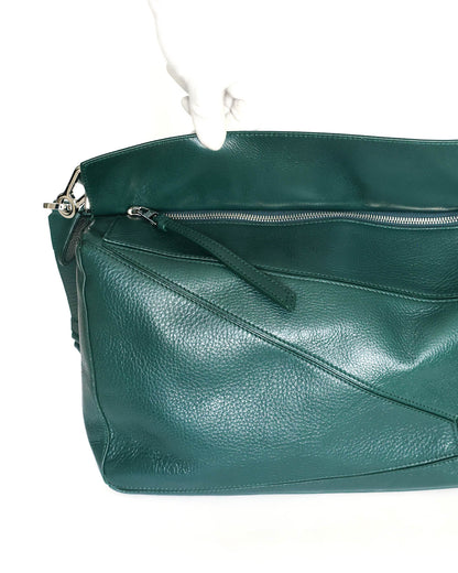 Loewe XL Puzzle Bag Emerald Green Deerskin 2025
