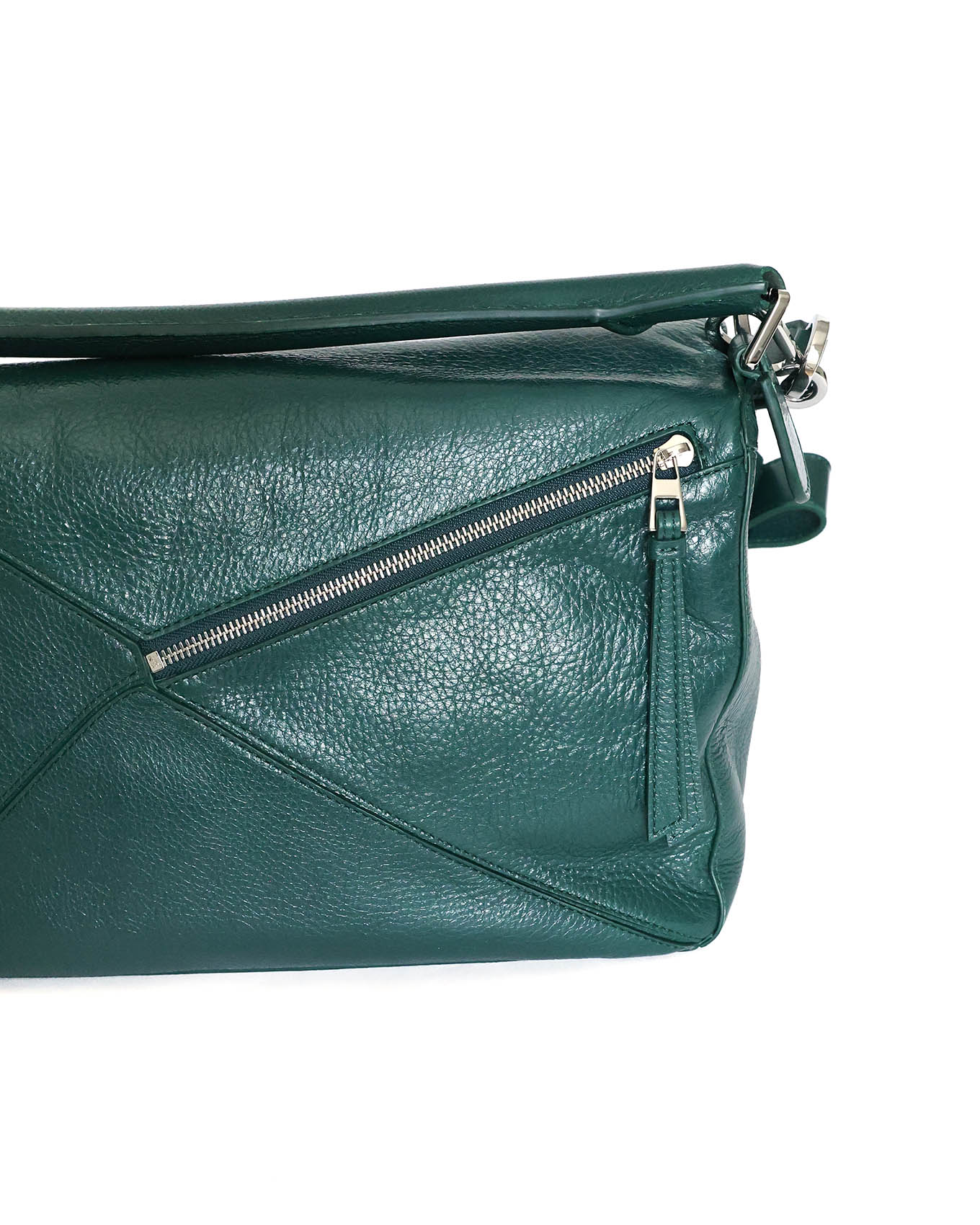 Loewe XL Puzzle Bag Emerald Green Deerskin 2025