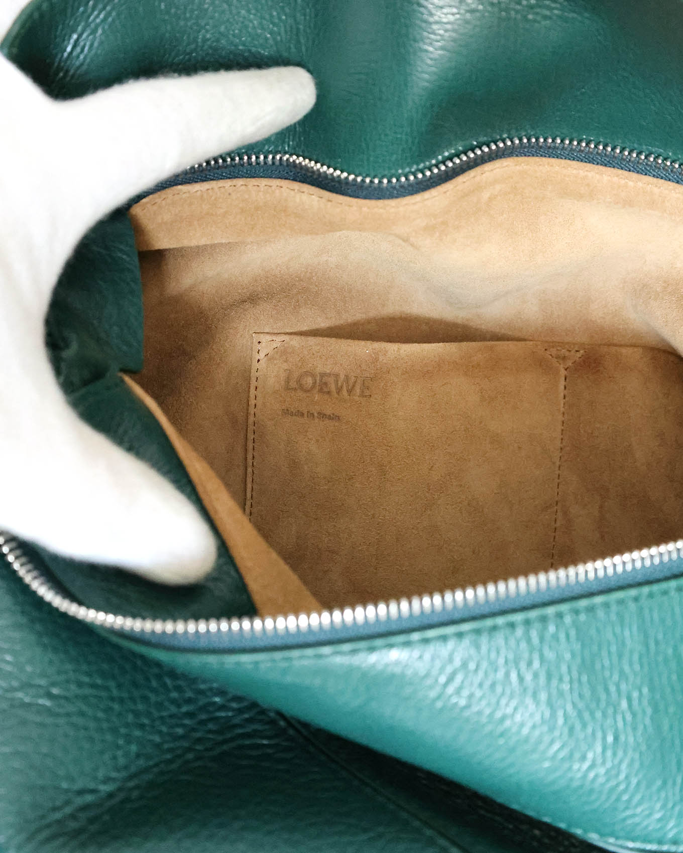 Loewe XL Puzzle Bag Emerald Green Deerskin 2025