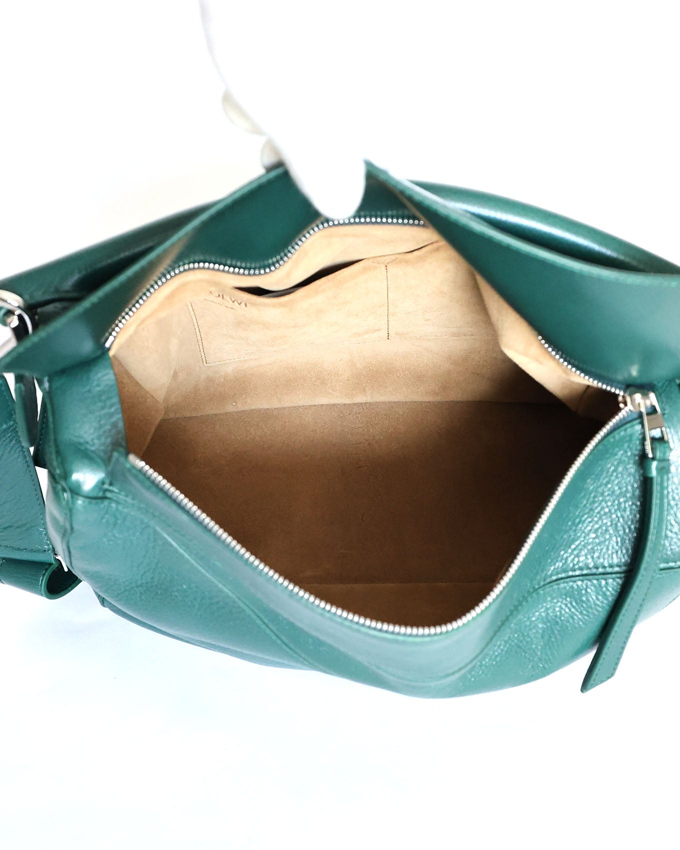 Loewe XL Puzzle Bag Emerald Green Deerskin 2025