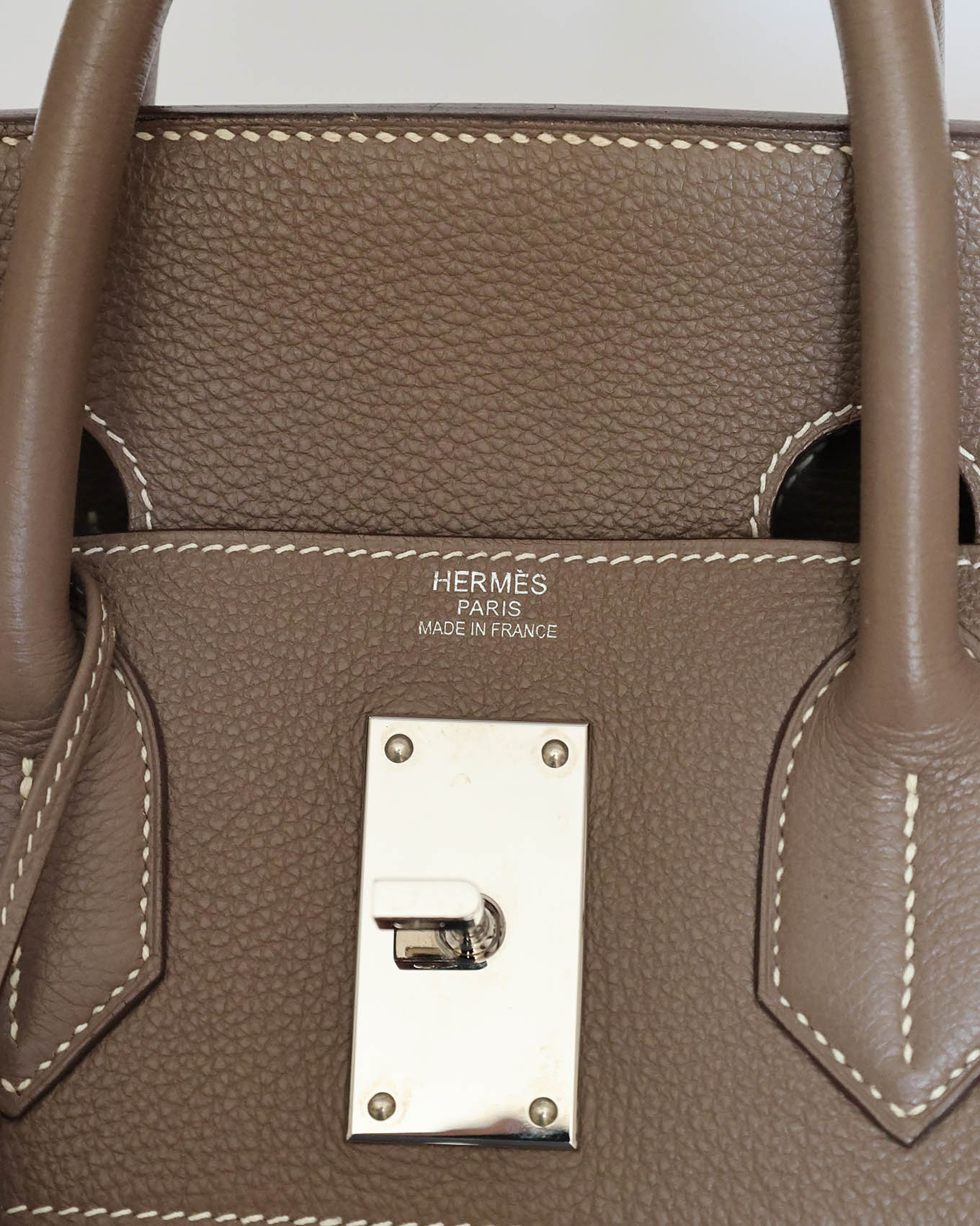 Hermès HAC 50 palladium turn-lock and hardware detail