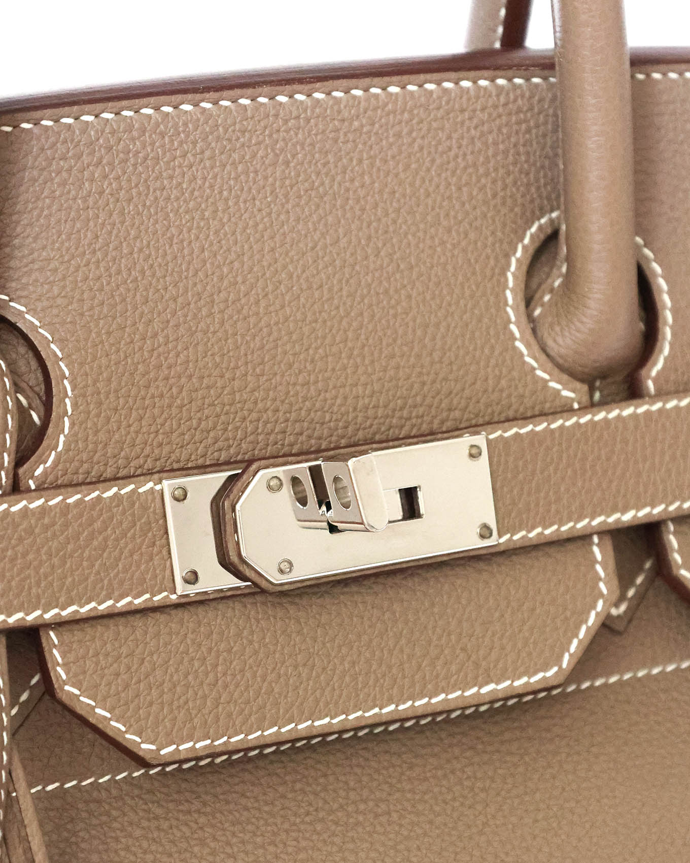 Hermès HAC 40 palladium turn-lock and hardware detail