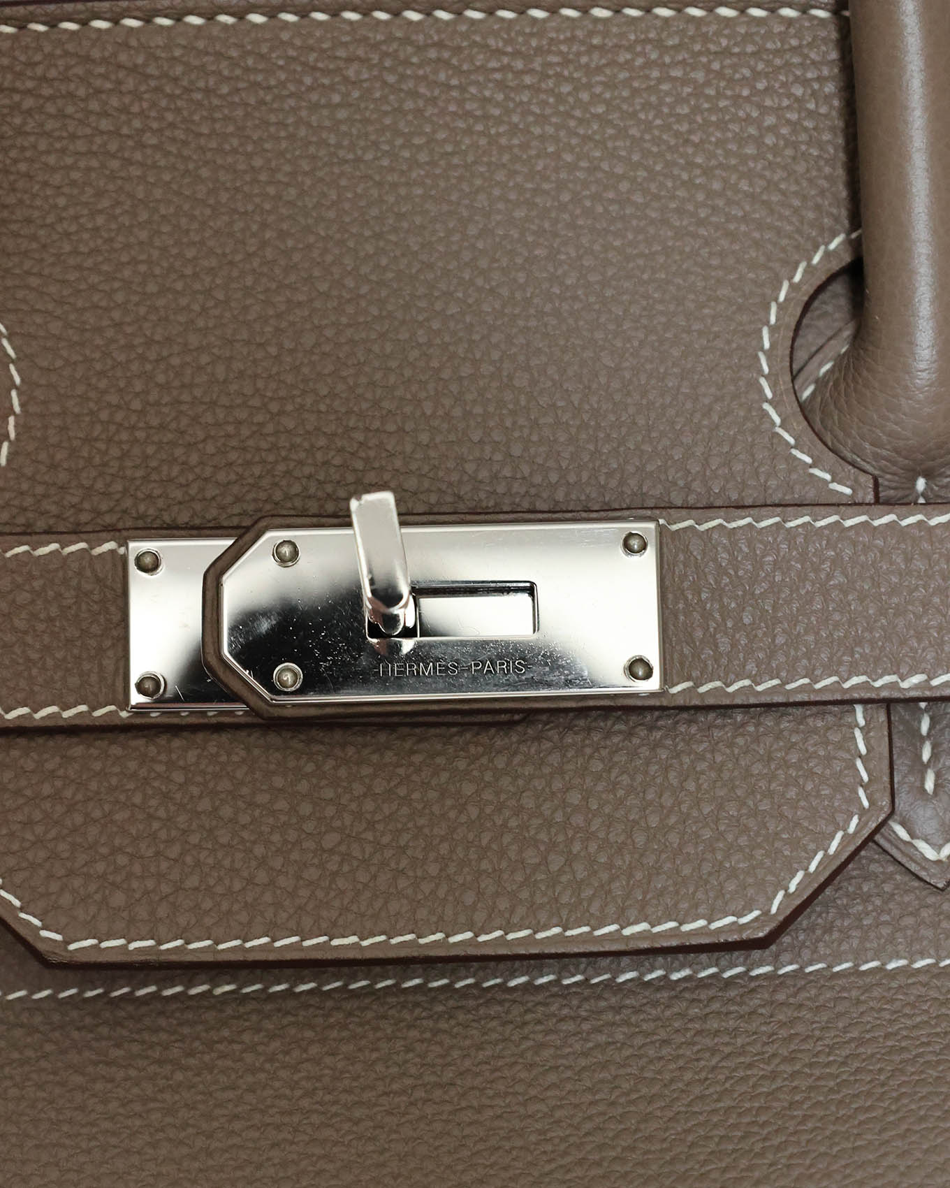 Hermès HAC 40 palladium turn-lock and hardware detail