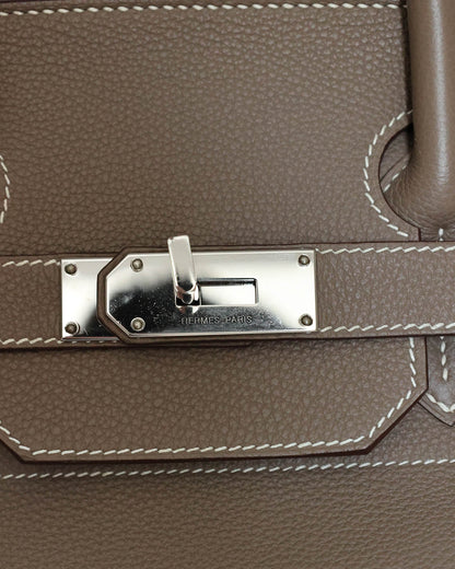 Hermès HAC 40 palladium turn-lock and hardware detail