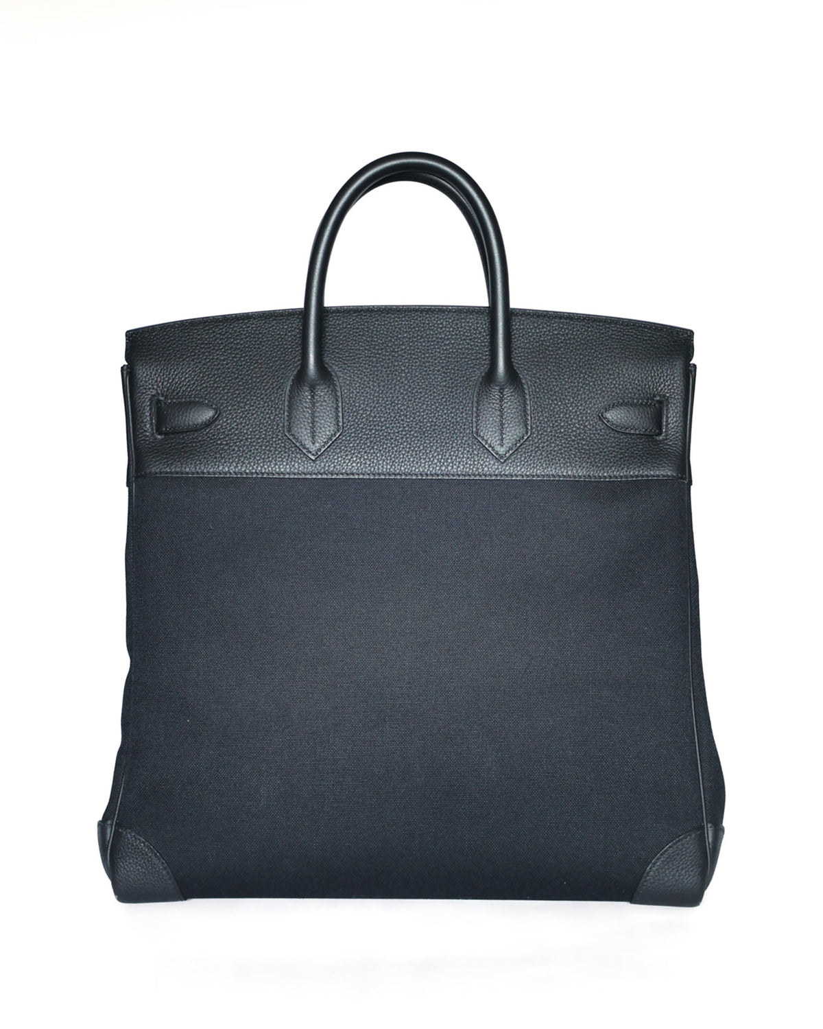 Hermès HAC 40 black toile and Togo, back view