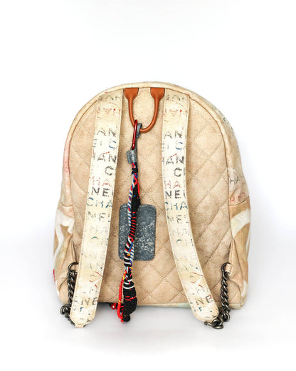 Chanel SS14 Artclass Yellow Canvas Large Graffiti Backpack Sample