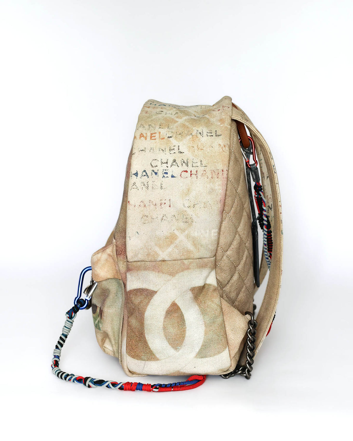 Chanel SS14 Artclass Yellow Canvas Large Graffiti Backpack Sample