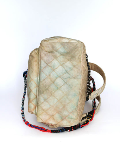 Chanel SS14 Artclass Yellow Canvas Large Graffiti Backpack Sample