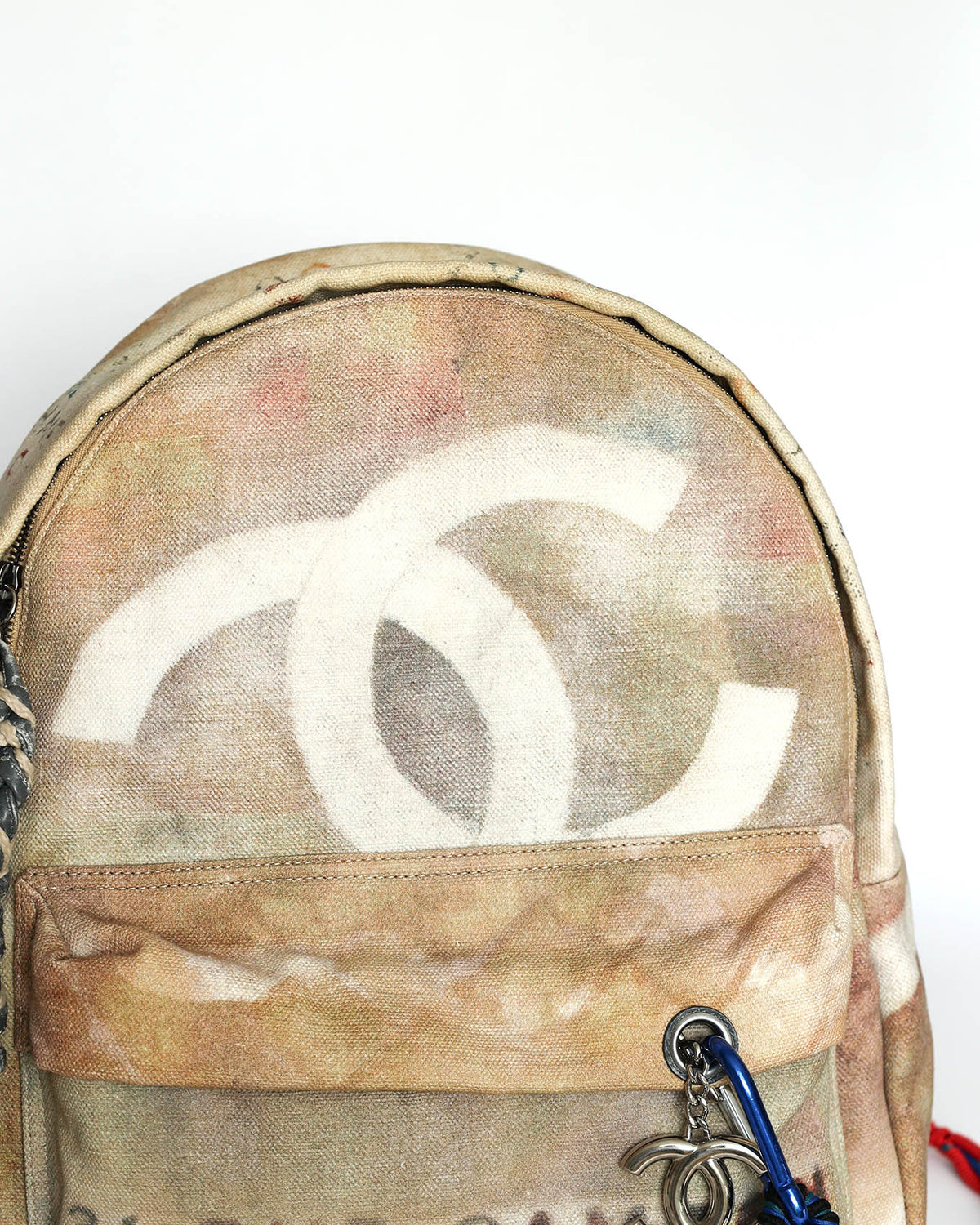 Chanel SS14 Artclass Yellow Canvas Large Graffiti Backpack Sample