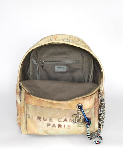 Chanel SS14 Artclass Yellow Canvas Large Graffiti Backpack Sample