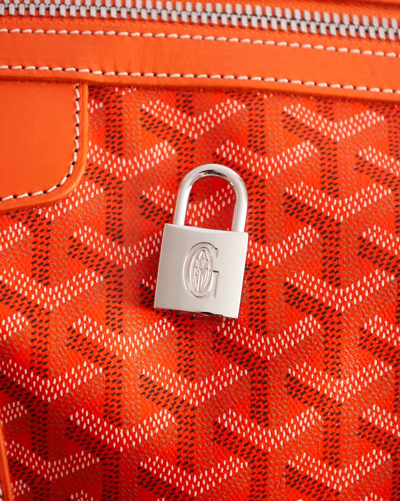Goyard Orange Goyardine Boeing 55 Duffle Bag