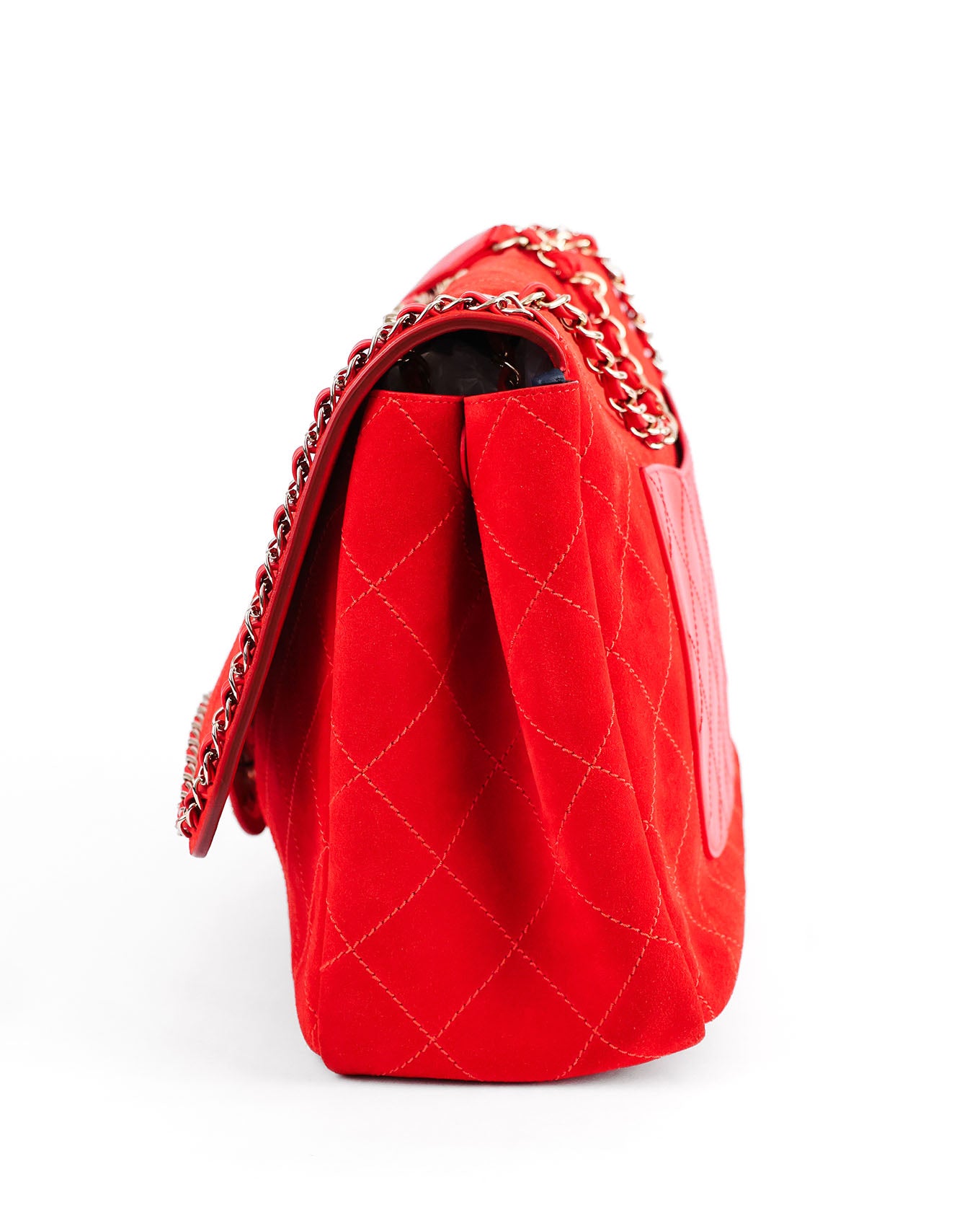 Chanel x Pharrell Williams Red Suede XXL Classic Flap Bag