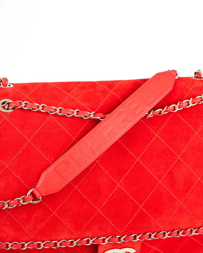 Chanel x Pharrell Williams Red Suede XXL Classic Flap Bag