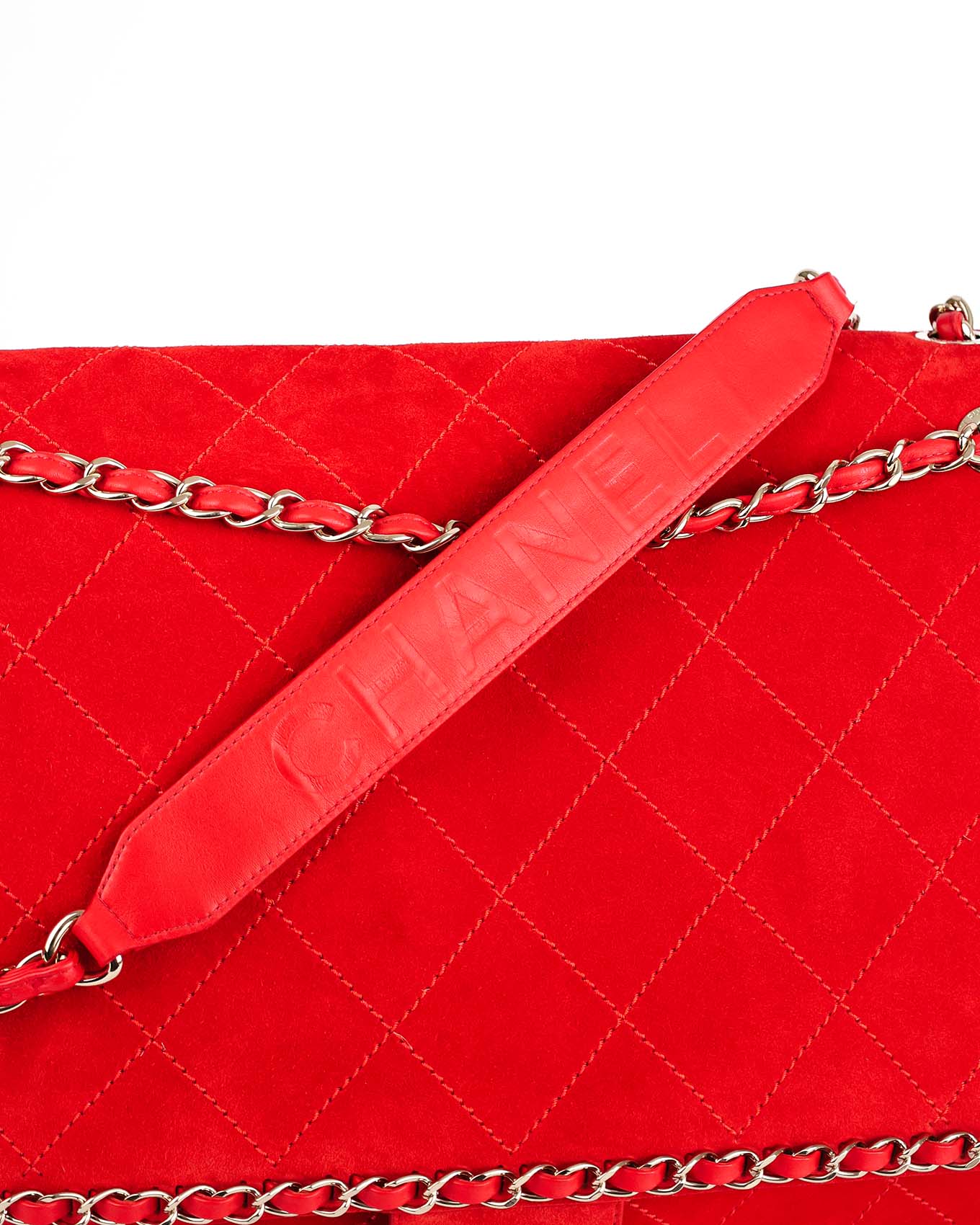 Chanel x Pharrell Williams Red Suede XXL Classic Flap Bag