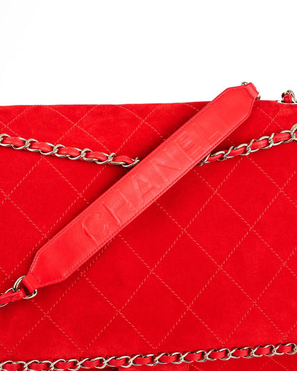 Chanel x Pharrell Williams Red Suede XXL Classic Flap Bag