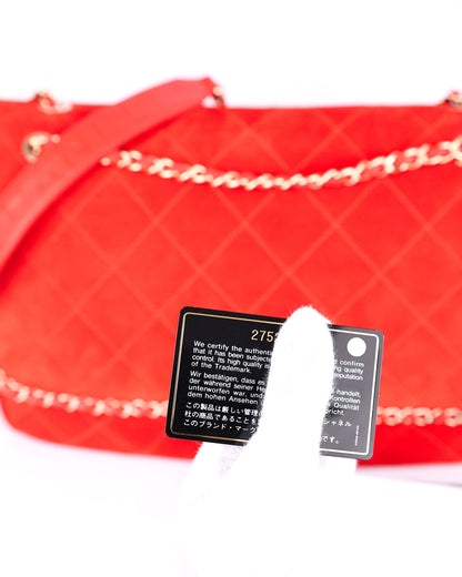 Chanel x Pharrell Williams Red Suede XXL Classic Flap Bag