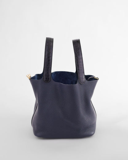 Hermès Picotin 22 Bleu Nuit Clémence Alligator Touch 2019