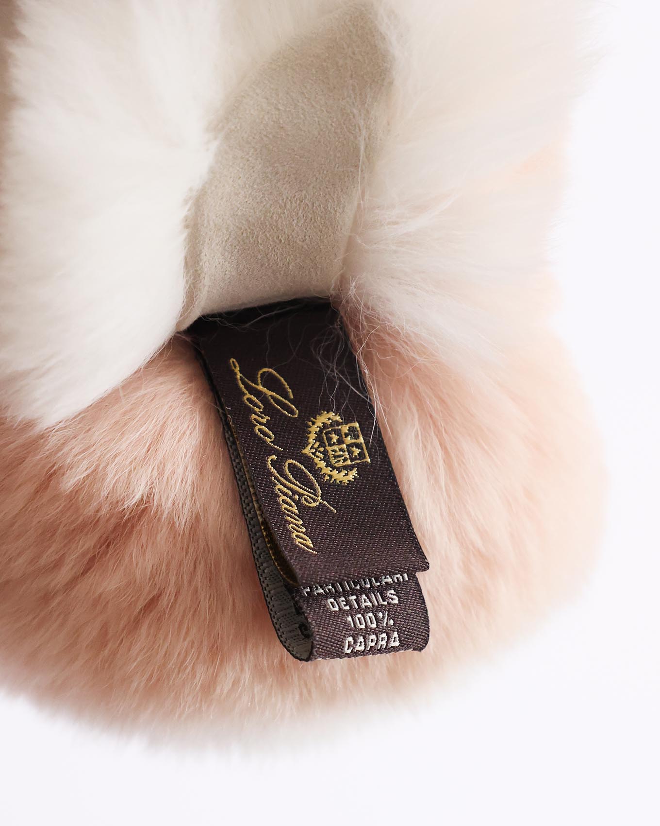 Loro Piana Owl Motive Pink Fur Key Chain Bag Charm