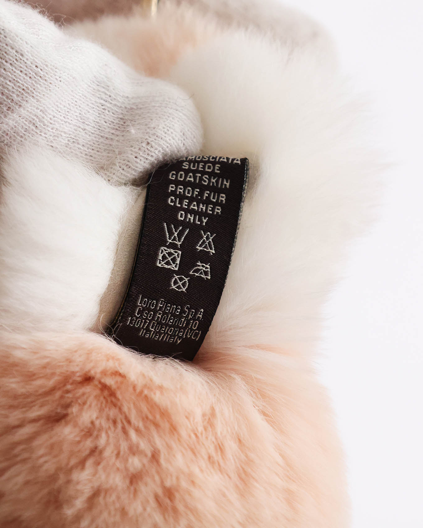 Loro Piana Owl Motive Pink Fur Key Chain Bag Charm