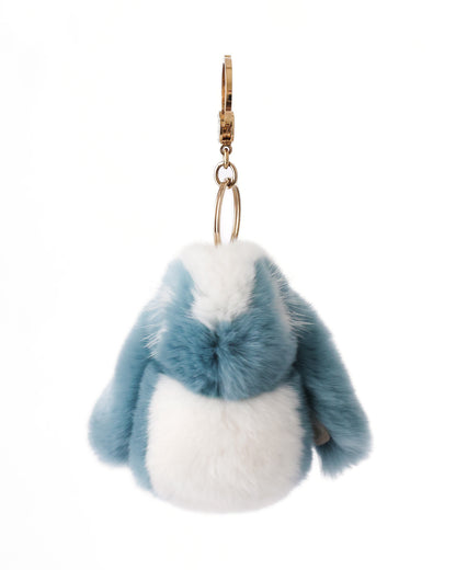 Loro Piana Bunny Motive Blue Fur Key Chain Bag Charm
