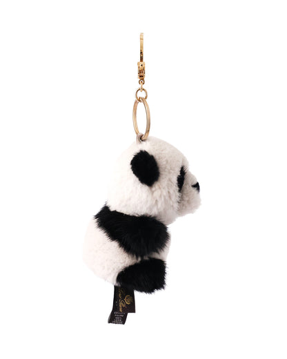 Loro Piana Panda Motive Fur Key Chain Bag Charm