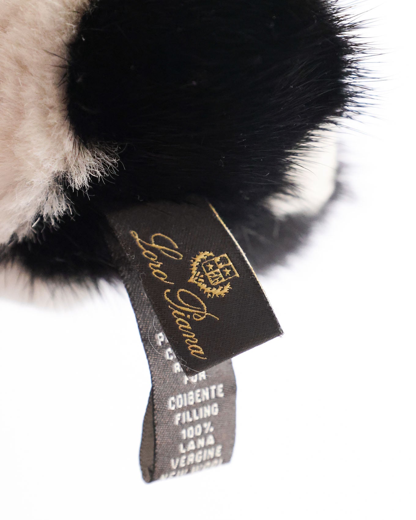 Loro Piana Panda Motive Fur Key Chain Bag Charm