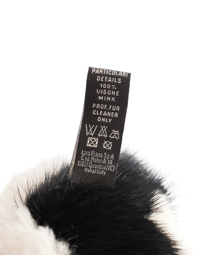Loro Piana Panda Motive Fur Key Chain Bag Charm