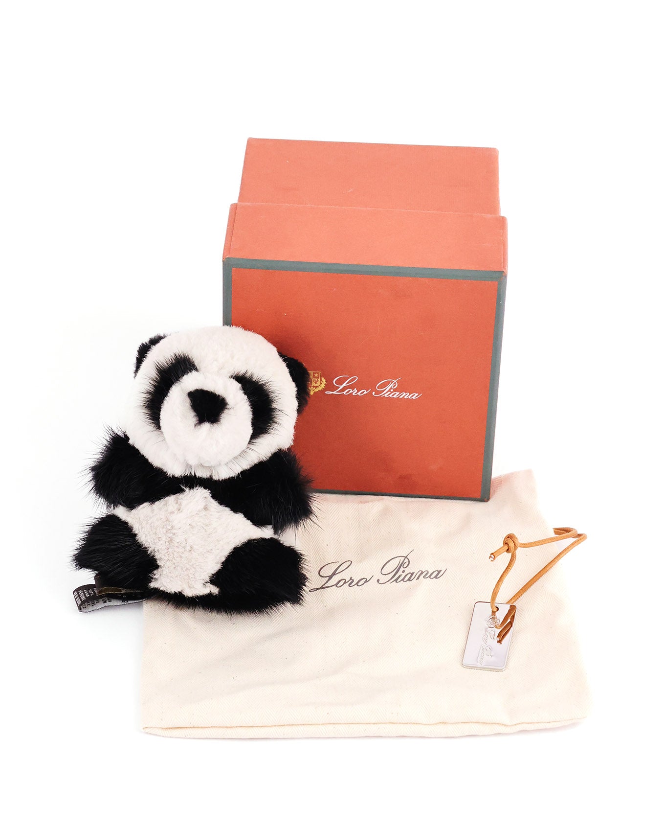 Loro Piana Panda Motive Fur Key Chain Bag Charm