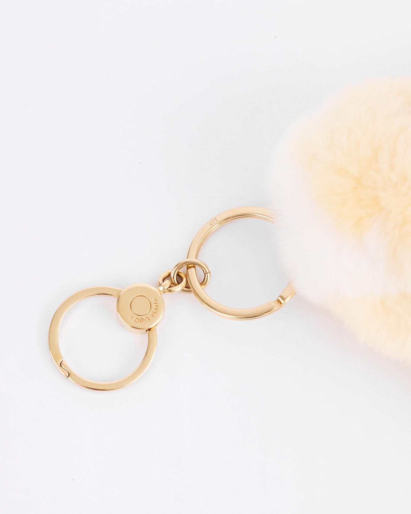 Loro Piana Bunny Motive Yellow Fur Key Chain Bag Charm
