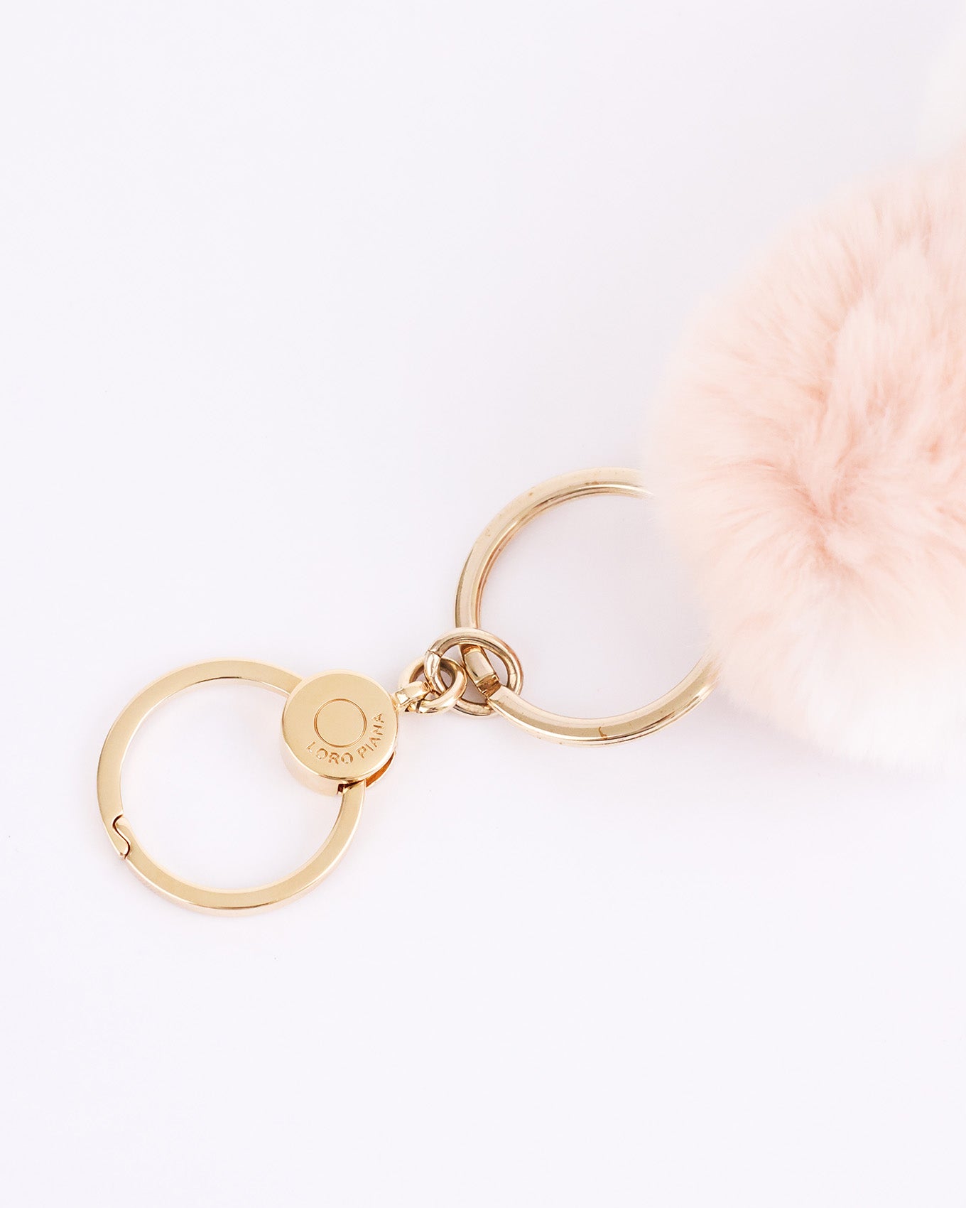 Loro Piana Owl Motive Pink Fur Key Chain Bag Charm