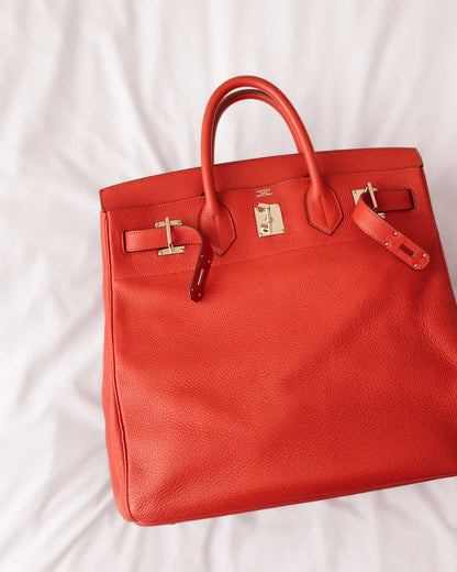 Hermès HAC Haut à Courroies 40 Rouge Casaque 2009