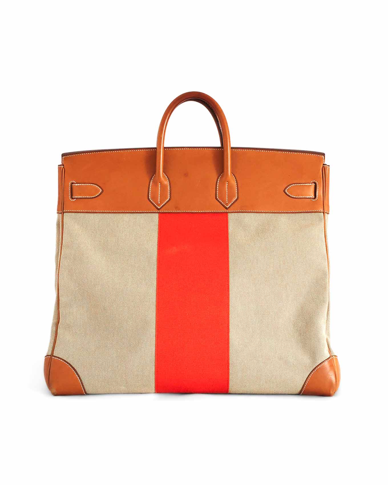 Hermes Birkin Travel Bag HAC Haut à Courroies 50 Naturel Barenia and Canvas Flag 2014 | ELUXE STORE