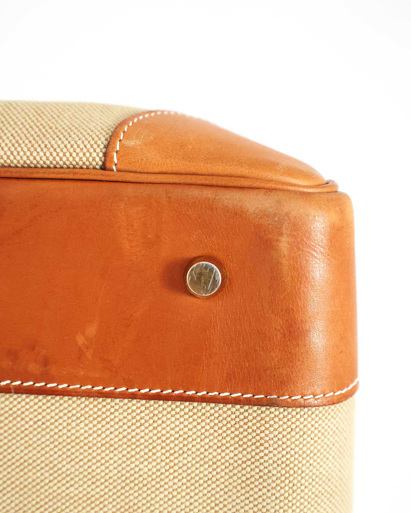 Hermès HAC Haut à Courroies 50 Naturel Barenia and Canvas Flag 2014
