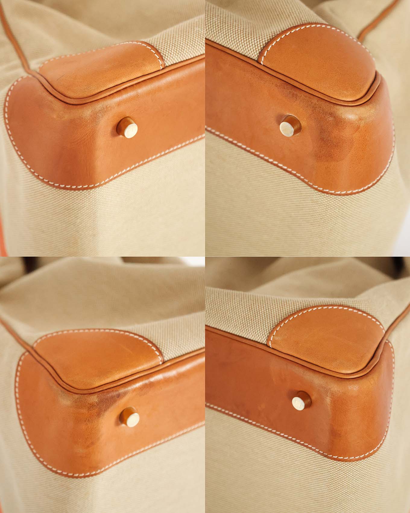 Hermès HAC Haut à Courroies 50 Naturel Barenia and Canvas Flag 2014