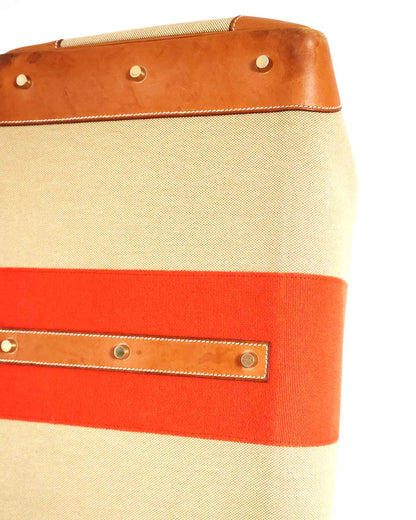Hermès HAC Haut à Courroies 50 Naturel Barenia and Canvas Flag 2014