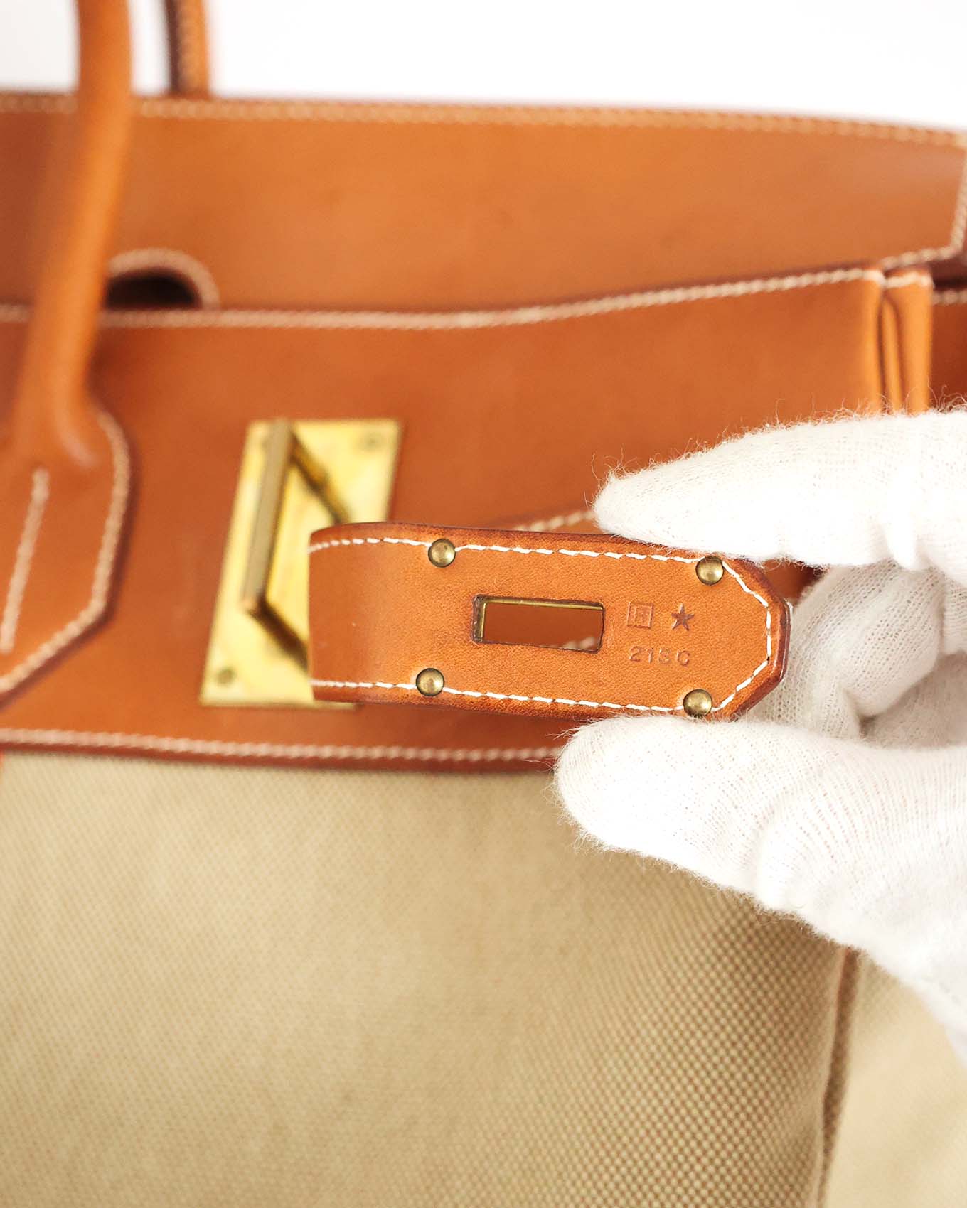 Hermès HAC Haut à Courroies 50 Naturel Barenia and Canvas Flag 2014