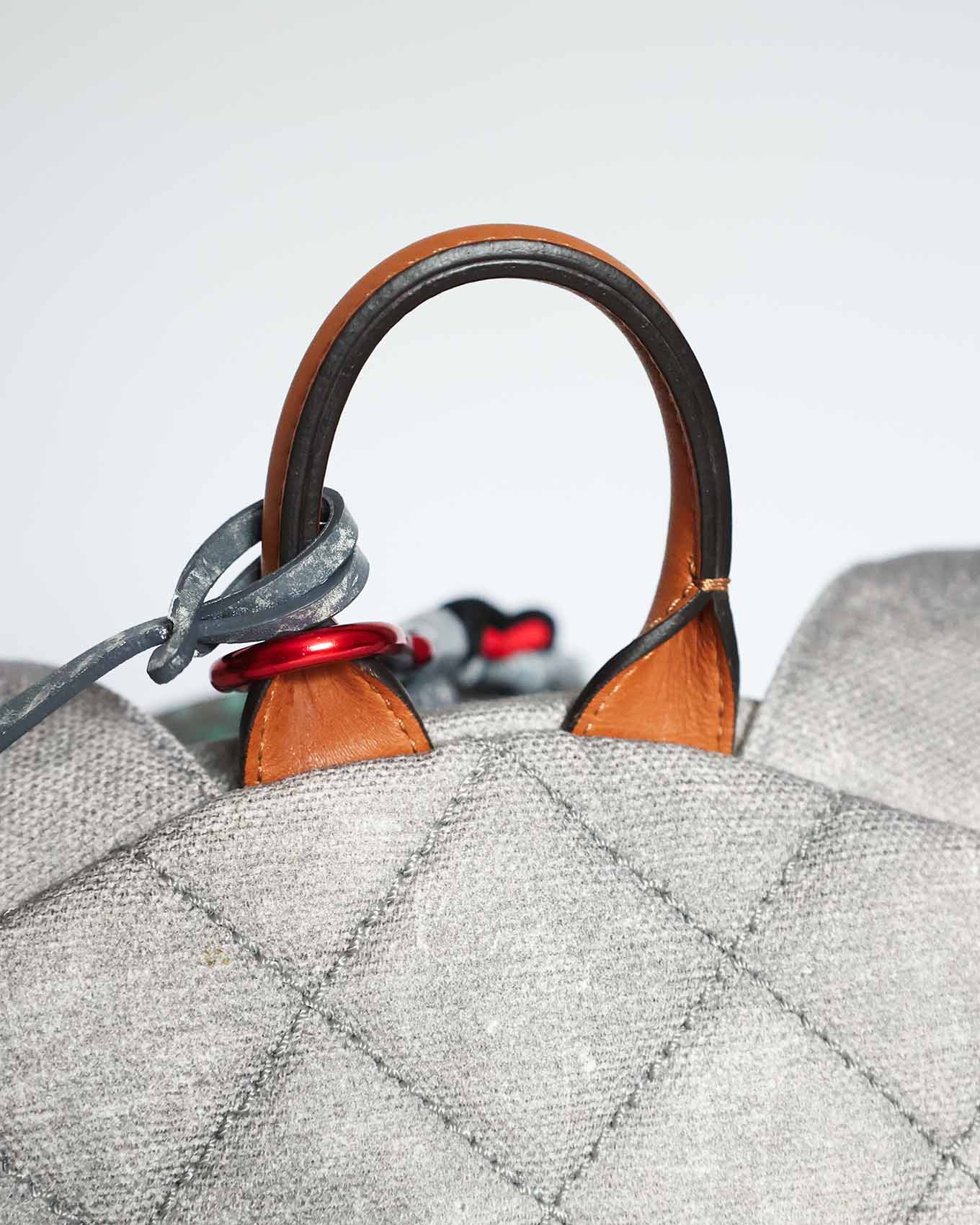 Chanel SS14 Artclass Light Grey Canvas Large Graffiti Backpack FULL SET