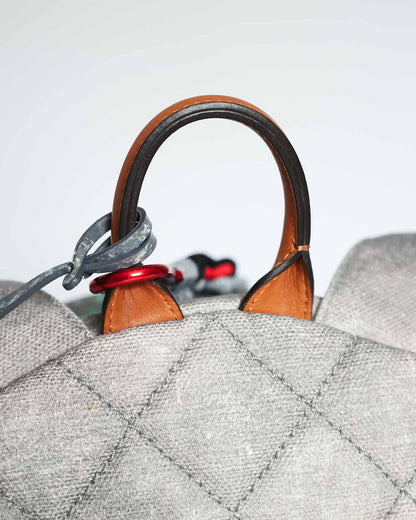 Chanel SS14 Artclass Light Grey Canvas Large Graffiti Backpack FULL SET