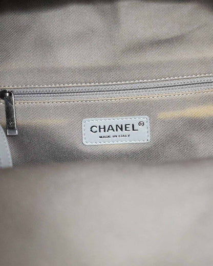 Chanel SS14 Artclass Light Grey Canvas Large Graffiti Backpack FULL SET