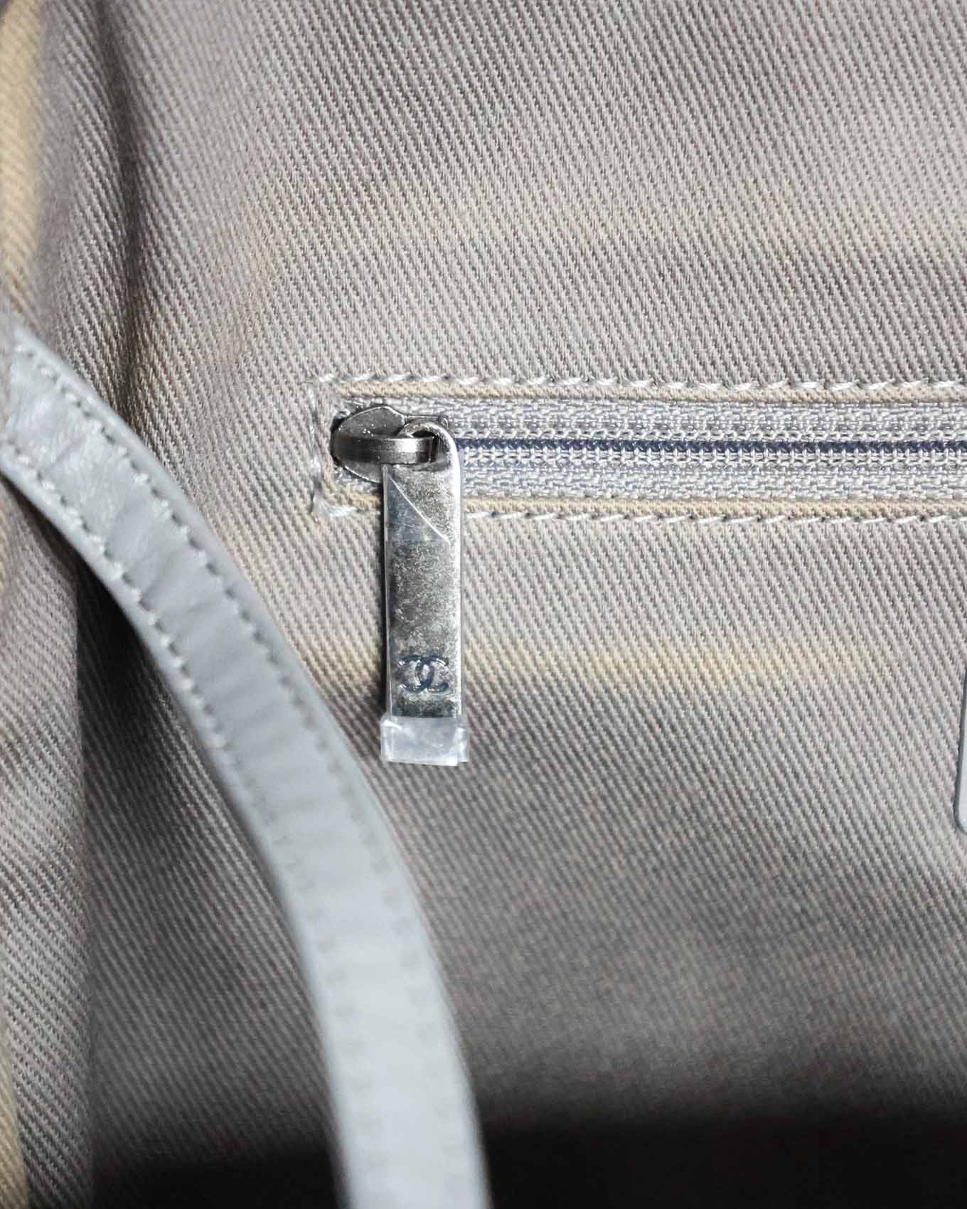 Chanel SS14 Artclass Light Grey Canvas Large Graffiti Backpack FULL SET